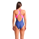 Жіночий купальник Arena SPIDER WEB SWIMSUIT V BACK (007988-890) синій, розмір 38