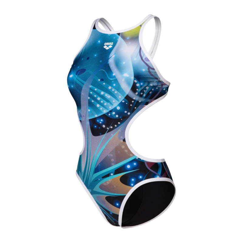 Жіночий купальник Arena ONE PRINT SWIMSUIT TECH BACK (008835-150) розмір 38 синій