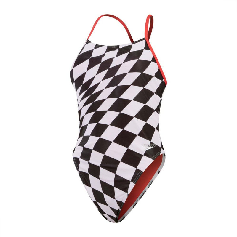 Жіночий купальник Speedo Allover Digital Tie Back Swimsuit (8-1284116620) розмір 34 білий
