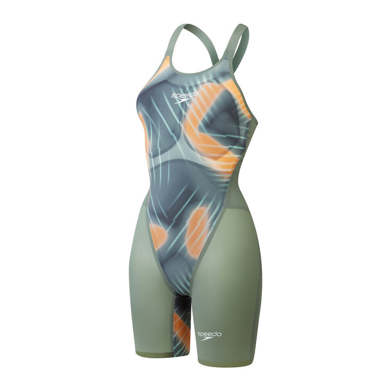 Стартовый женский гидрак для плавания Speedo Womens Fastskin LZR Pure Valor 2.0 Openback Kneeskin с открытой спиной (8-15859H786) зеленый размер 26