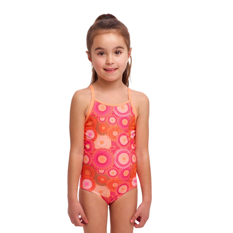 Дитячий купальник для плавання Funkita Toddler Girl's Printed One Piece Ahelhe (FKS022G7200307) на 7 років помаранчовий 