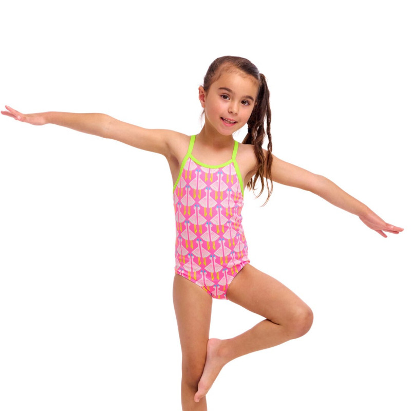 Дитячий купальник для плавання Funkita Toddler Girl's Printed One Piece Duck Duck Goose (FKS022G72175) на 4 років рожевий