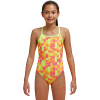 Дитячій купальник Funkita Girl's Diamond Back One Piece Little Dotty (FKS033G71802) розмір 14 салатовий