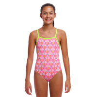 Дитячій купальник Funkita Girl's Strapped In One Piece Duck Duck Goose (FKS034G72175) розмір 10 рожевий