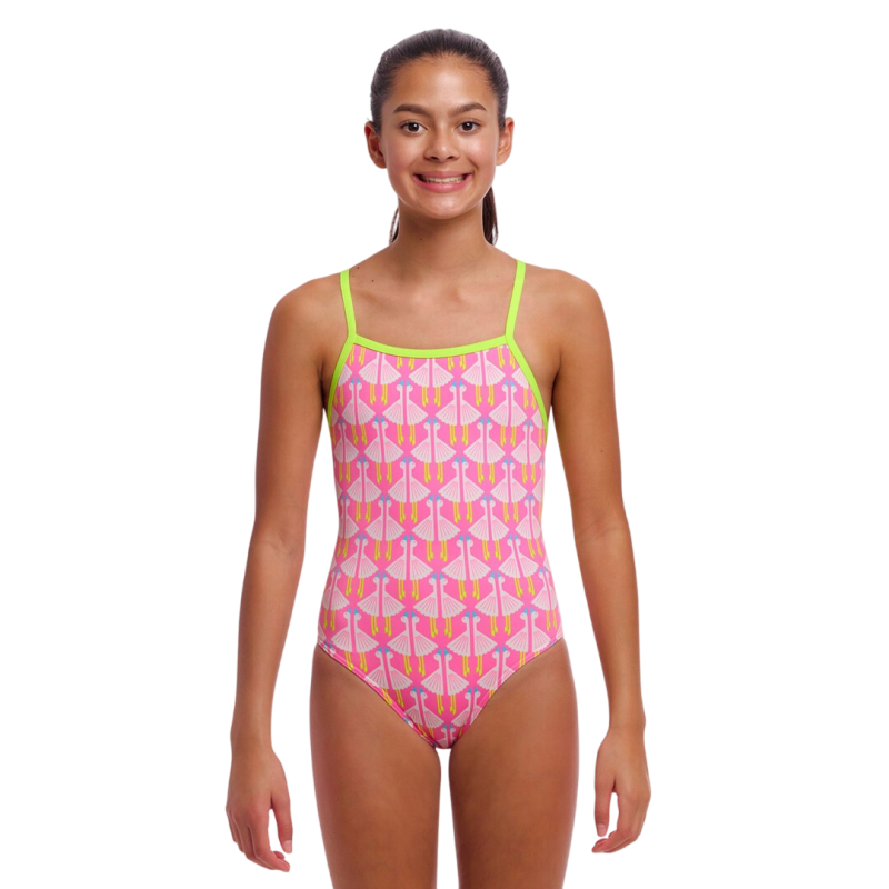 Дитячій купальник Funkita Girl's Strapped In One Piece Duck Duck Goose (FKS034G72175) розмір 12 рожевий
