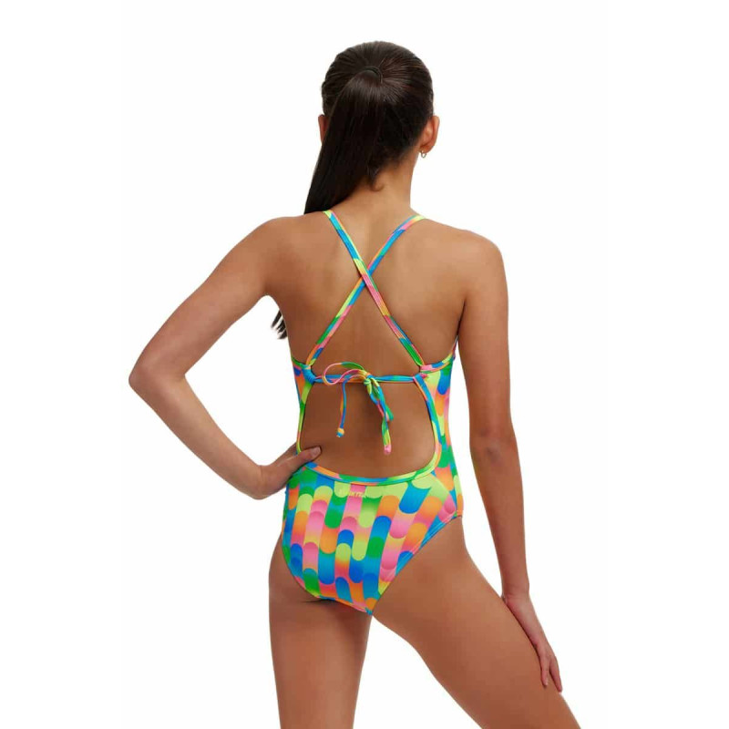 Дитячий спортивний купальник Funkita Girl's Blocked Dotty Tie Me Tight One Piece (FKS036G71801) розмір 10 Жовтий