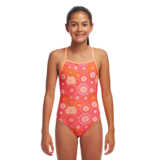 Дитячий спортивний купальник Funkita Girl's Tie Me Tight One Piece Ahelhe (FKS036G72003) розмір 8 Помаранчевий