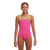 Детский спортивный купальник Funkita Girl's Tie Me Tight One Piece Packed Pink (FKS036G72075) размер 8 Розовый