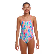 Детский спортивный купальник Funkita Girl's Tie Me Tight One Piece Tickle Pink (FKS036G72155) размер 10 розовые перья