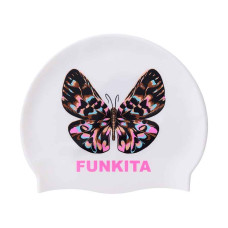 Шапочка для плавания Funkita Silicone Swimming Cap Copper Cluster (FS997214900) Белая с бабочкой