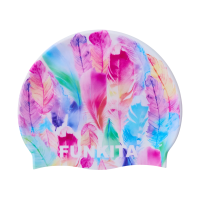 Шапочка для плавания Funkita Silicone Swimming Cap Tickle Pink (FS997215500) Розовая с перьями