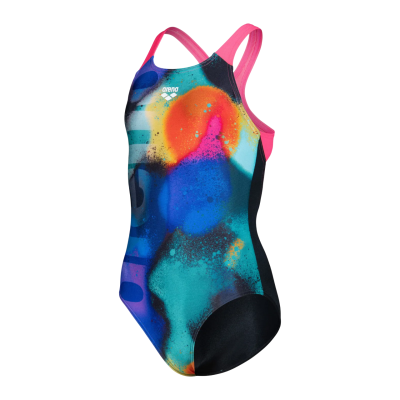 Детский купальник Arena Girl's SPRAY PAINT SWIMSUIT SWIM PRO (010286-590) темно-синий размер 8-9 лет