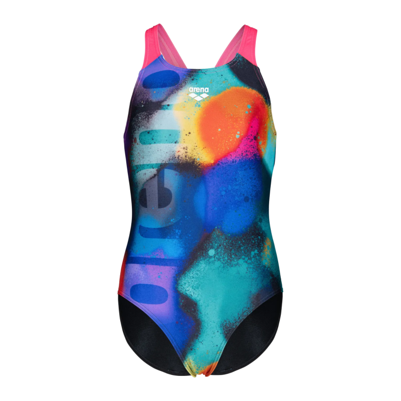 Детский купальник Arena Girl's SPRAY PAINT SWIMSUIT SWIM PRO (010286-590) темно-синий размер 10-11 лет