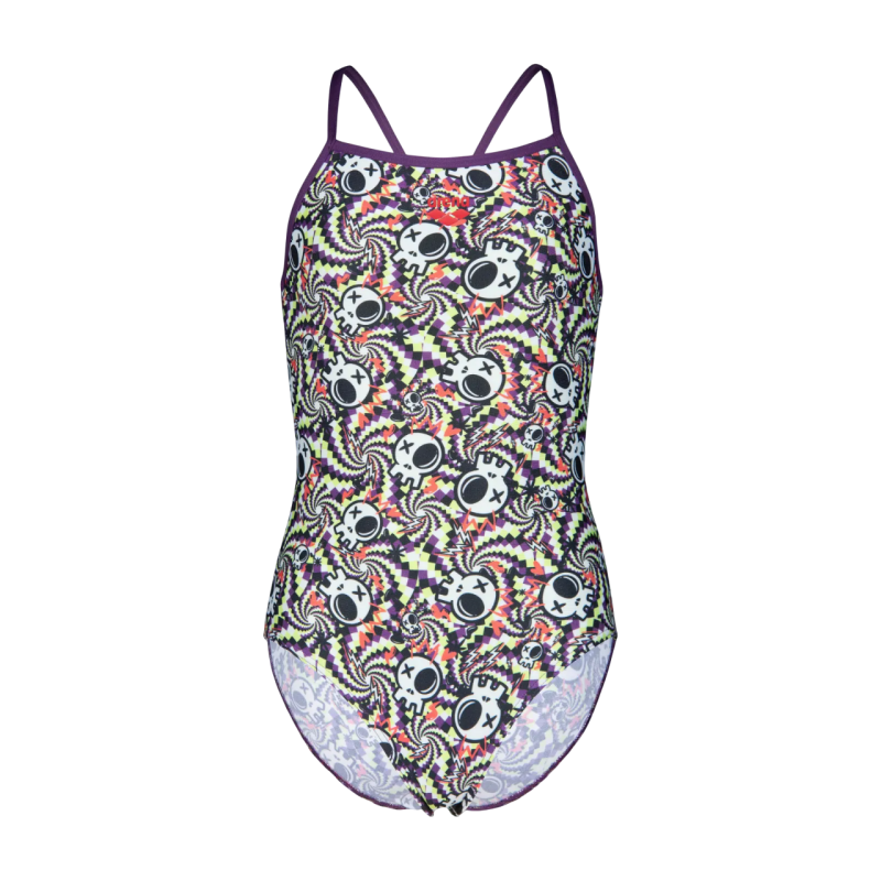 Дитячій купальник Arena Girl's FUN SKULLS SWIMSUIT LIGHTDROP BACK  (010284-590) мультиколор розмір 8-9 років