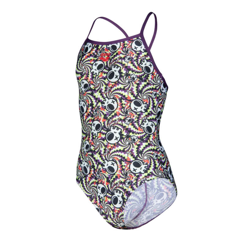 Дитячій купальник Arena Girl's FUN SKULLS SWIMSUIT LIGHTDROP BACK  (010284-590) мультиколор розмір 14-15 років