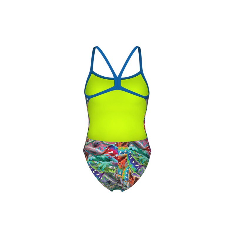 Жіночий спортивний купальник для плавання Arena IGUANAS SWIMSUIT (010220-108) з хаміліонами розмір 36 