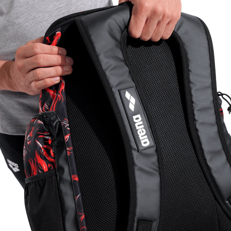 Рюкзак Arena SPIKY III BACKPACK 45 ALLOVER (006272-550) 45L чорний з вогнем