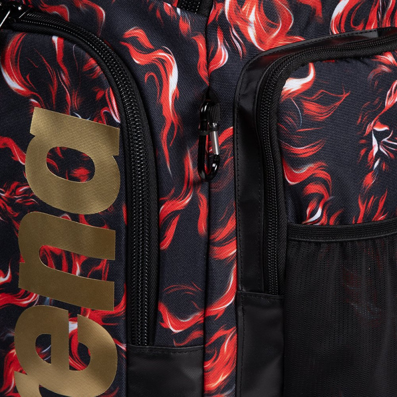 Рюкзак Arena SPIKY III BACKPACK 45 ALLOVER (006272-550) 45L чорний з вогнем