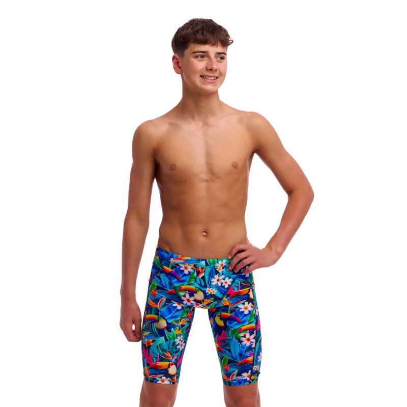 Плавки довгі джамери для плаванння Funky Trunks Boy's Birdie Wordie Training Jammers (FTS003B72248) розмір 26 (10-11 років) з туканами