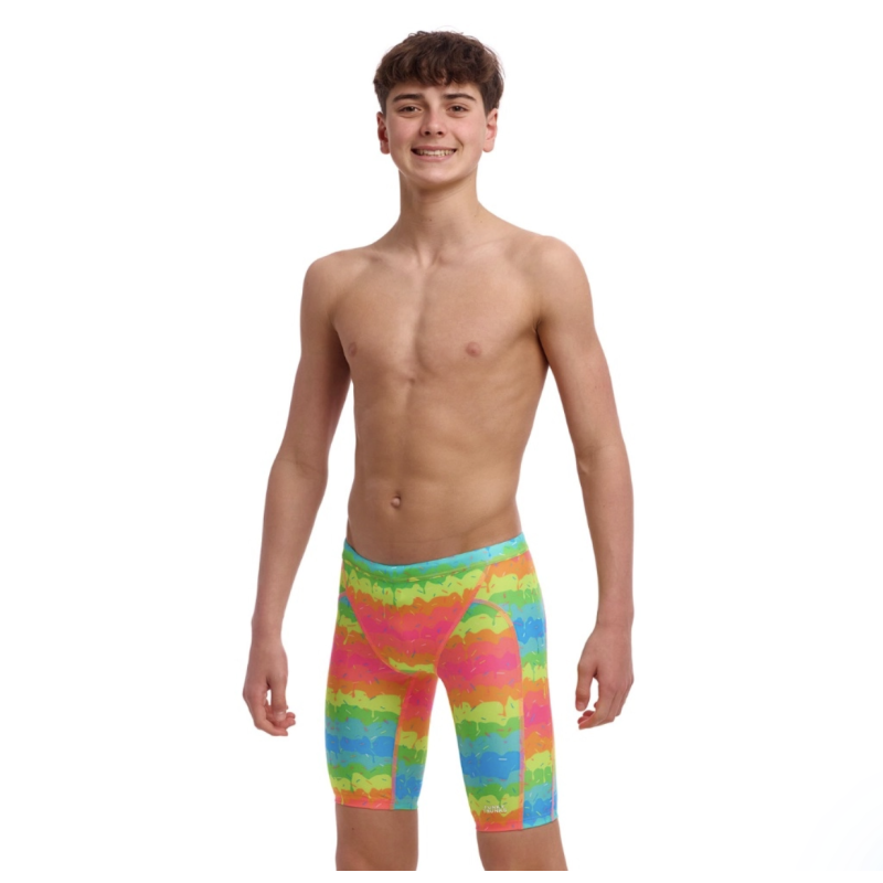 Плавки довгі джамери для плаванння Funky Trunks Boy's Melting Mayhem Training Jammers (FTS003B72154) розмір 24 (8-9 років) Танучий хаос