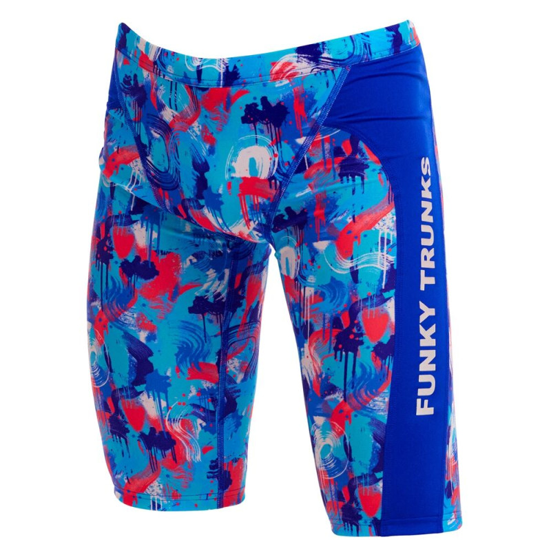 Плавки довгі джамери для плаванння Funky Trunks Boy's Messy Messy Messy Training Jammers (FTS003B72252) розмір 24 (8-9 років) мазки сині безладний