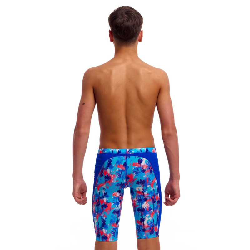 Плавки довгі джамери для плаванння Funky Trunks Boy's Messy Messy Messy Training Jammers (FTS003B72252) розмір 26 (10-11 років) мазки сині безладний
