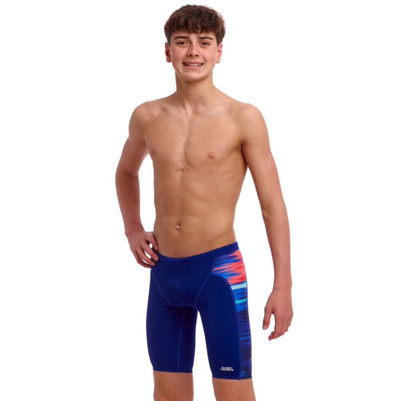 Дитячі плавки довгі джамери для плаванння Funky Trunks Boy's Storm At Sea Training Jammers (FTS003B72168) розмір 28 (12-13 років) шторм в морі 