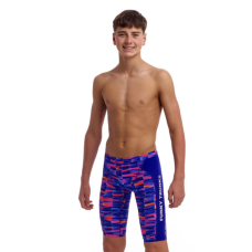 Дитячі плавки довгі джамери для плаванння Funky Trunks Boy's Warped Waves Training Jammers (FTS003B72222) розмір 24 (8-9 років) Викривлені хвилі