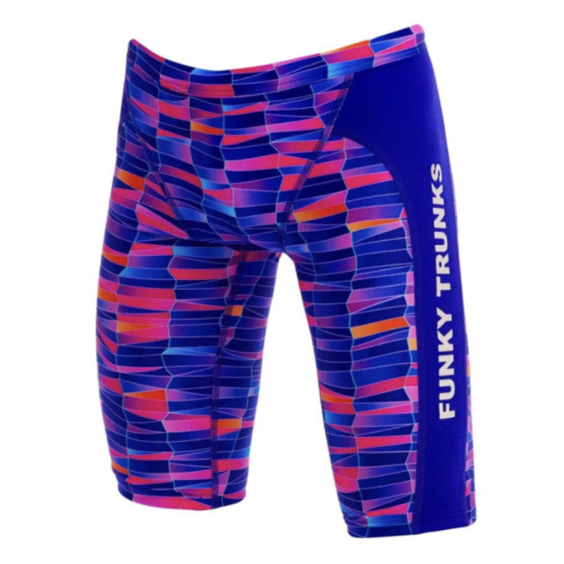 Дитячі плавки довгі джамери для плаванння Funky Trunks Boy's Warped Waves Training Jammers (FTS003B72222) розмір 26 (10-11 років) Викривлені хвилі