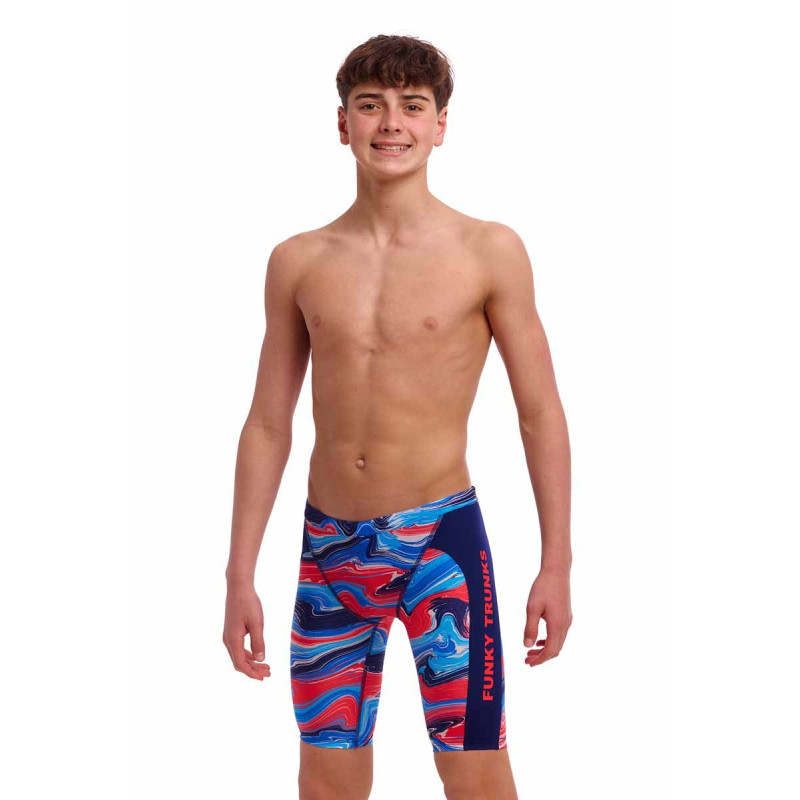 Дитячі плавки довгі джамери для плаванння Funky Trunks Boy's Wave CrazeTraining Jammers (FTS003B72172) розмір 24 (8-9 років) сині 