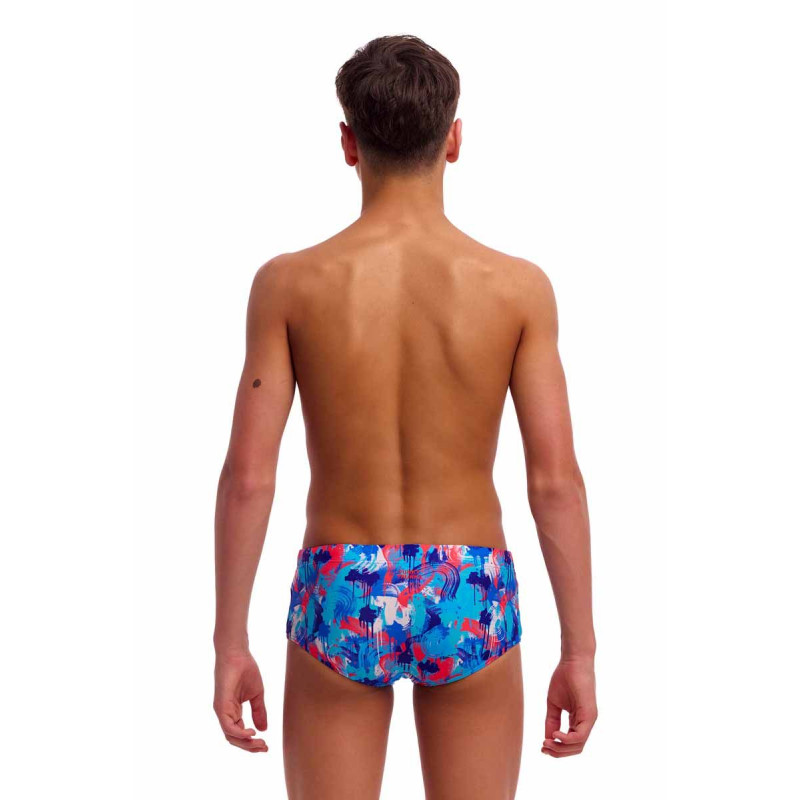 Дитячі плавки Funky Trunks Boy's Sidewinder Trunks Messy Messy Messy (FTS015B72252) розмір 28 (12-13 років) блакитні