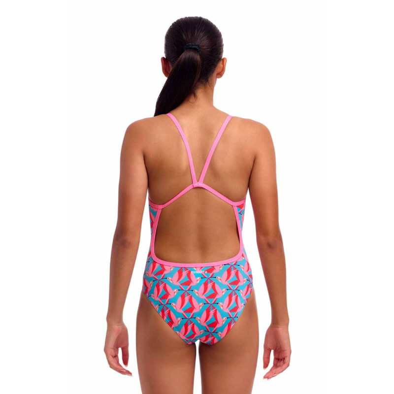 Дитячий купальник Funkita Girl's Single Strap One Piece Hummy Bunny (FKS030G72224) з колібрі розмір 8 (8-9 років) 