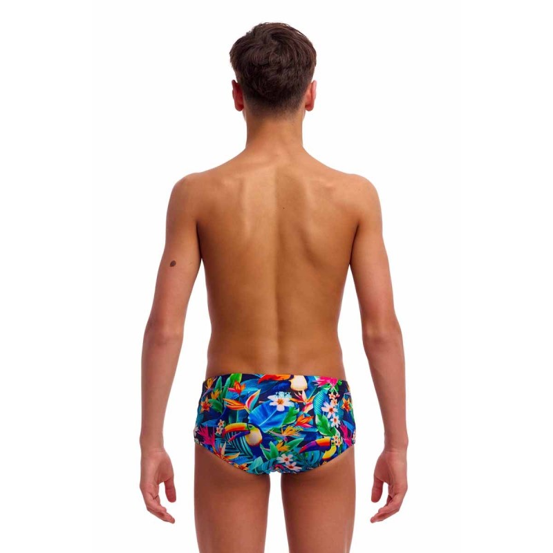 Дитячі плавки Funky Trunks Boy's Sidewinder Trunks Birdie Wordie (FTS015B72248) розмір 24 (8-9 років) з туканами 