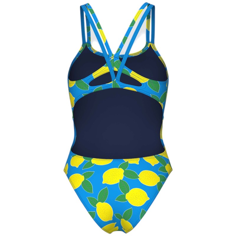 Жіночий спортивний купальник для плавання Arena LEMONS SWIMSUIT LACE PLUS BACK (010704-858) з лимонами розмір 36