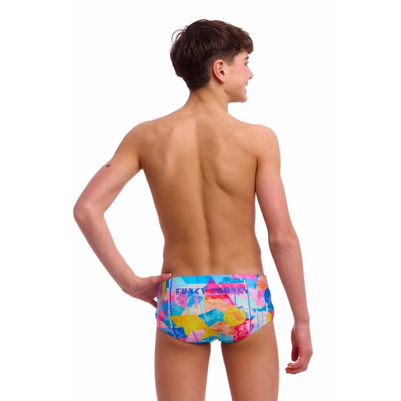 Дитячі плавки Funky Trunks Boy's Sidewinder Trunks Pixel Paradise (FTS015B72177) розмір 24 (8-9 років) рожевий