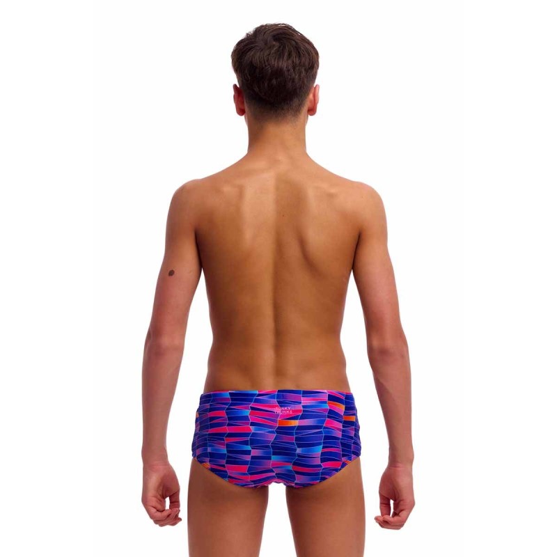 Дитячі плавки Funky Trunks Boy's Sidewinder Trunks Warped Waves (FTS015B72222) розмір 24 (8-9 років) фіолетові
