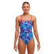 Жіночий купальник Funkita Ladies Single Strap One Piece Messy Messy Messy (FKS030L72252) розмір 10 синій