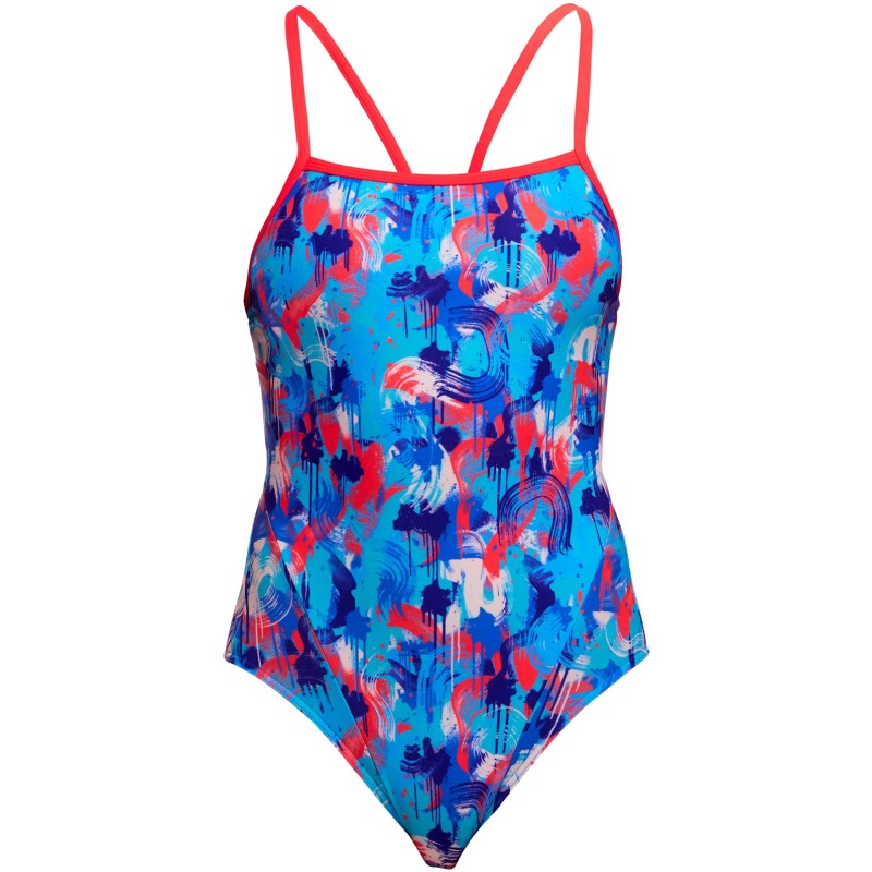 Жіночий купальник Funkita Ladies Single Strap One Piece Messy Messy Messy (FKS030L72252) розмір 12 синій