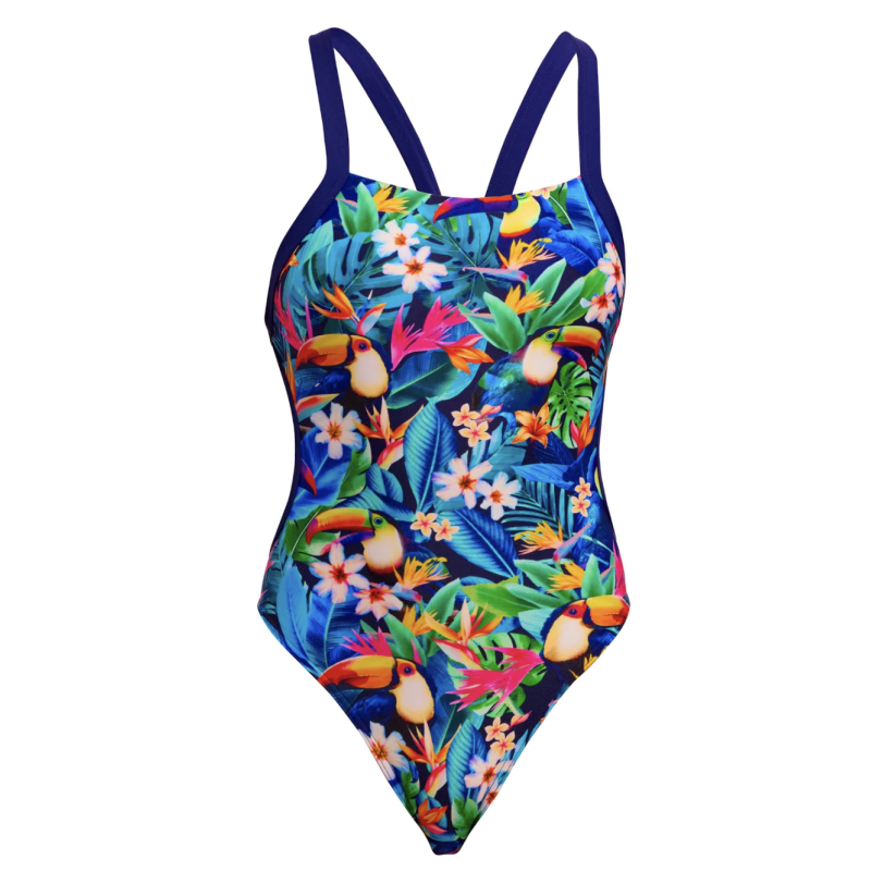 Жіночий купальник з широкими лямками Funkita Ladies Brace Free One Piece Birdie Wordie (FKS051L72248) розмір 12 з туканами