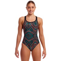 Жіночий купальник Funkita Ladies Eclipse One Piece Spiro Mint (FKS067L72095) розмір 10 чорний