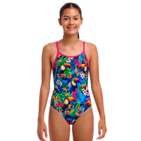 Дитячий купальник Funkita Girl's Diamond Back One Piece Birdie Wordie (FKS033G72248) з папугами розмір 14 (14-15 років)