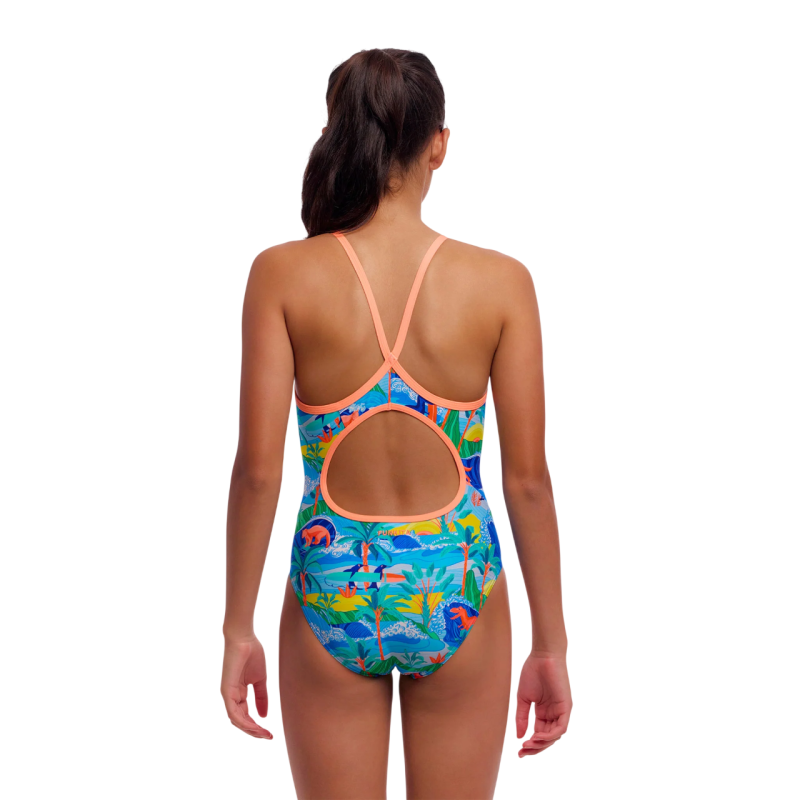 Дитячий купальник Funkita Girl's Diamond Back One Piece Duuude (FKS033G72152) блакитний розмір 8 (8-9 років)