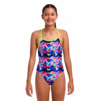 Дитячій купальник Funkita Girl's Single Strap One Piece Wet Wave (FKS030G72221) розмір 12 синій