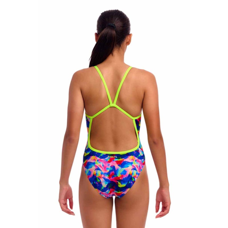 Дитячій купальник Funkita Girl's Single Strap One Piece Wet Wave (FKS030G72221) розмір 14 синій