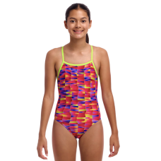 Дитячий купальник для плавання Funkita Girl's Tie Me Tight One Piece Wriggle Walls (FKS036G72223) розмір 10 червоний