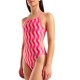 Жіночий спортивний купальник для плавання Arena Ripple Print SWIMSUIT Challenge Back (010170-990) рожевий розмір 42