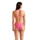 Жіночий спортивний купальник для плавання Arena Ripple Print SWIMSUIT Challenge Back (010170-990) рожевий розмір 42