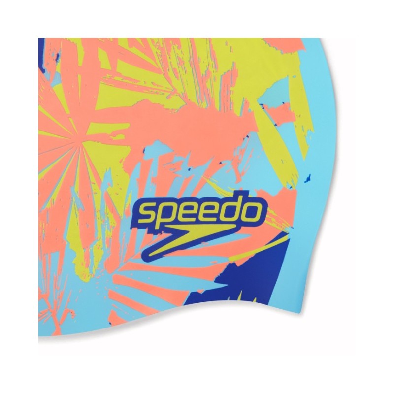 Шапочка для плавання Speedo REV SILC CAP JU (8-1130917623) блакитна з пальмами
