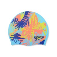 Шапочка для плавания Speedo REV SILC CAP JU (8-1130917623) голубая с пальмами