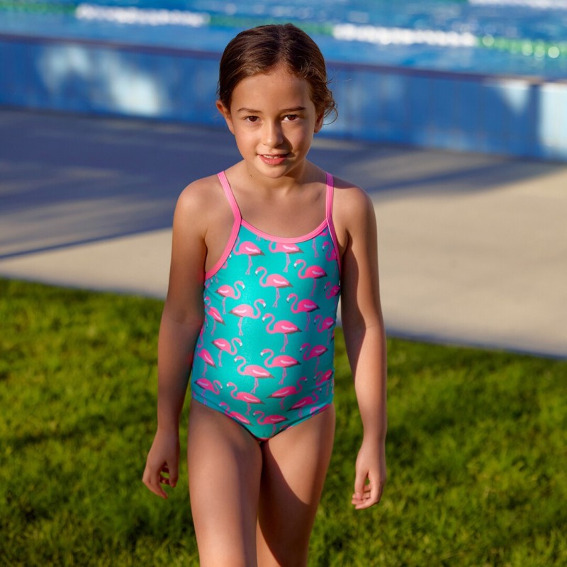 Дитячий купальник для плавання Funkita Toddler Girl's Printed One Piece Go Flamingo!  (FKS022G00547) на 5 років з фламінго